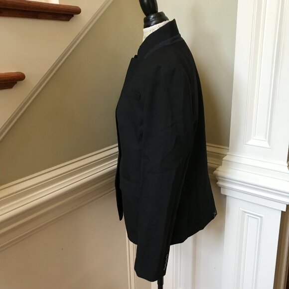 NWT JCrew Regent Blazer Jacket Womens 2 P Petite Black Wool Flannel B0327 NEW - Picture 11 of 14